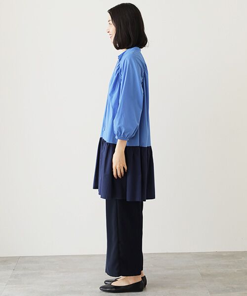TABASA / タバサ チュニック | バイカラーコットンローンチュニック | 詳細9