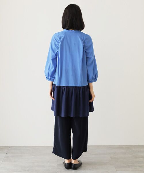 TABASA / タバサ チュニック | バイカラーコットンローンチュニック | 詳細10