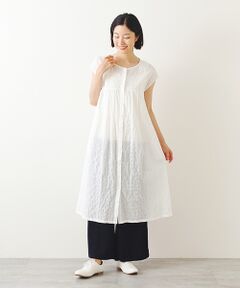 TABASA / タバサ ロング・マキシ丈ワンピース | シャーリングボーダーワンピース