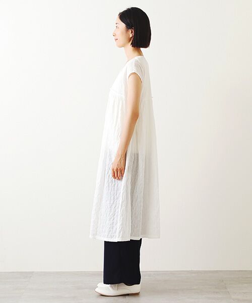 TABASA / タバサ ロング・マキシ丈ワンピース | シャーリングボーダーワンピース | 詳細6