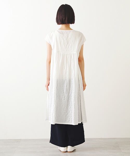 TABASA / タバサ ロング・マキシ丈ワンピース | シャーリングボーダーワンピース | 詳細7