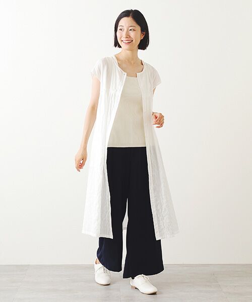 TABASA / タバサ ロング・マキシ丈ワンピース | シャーリングボーダーワンピース | 詳細9