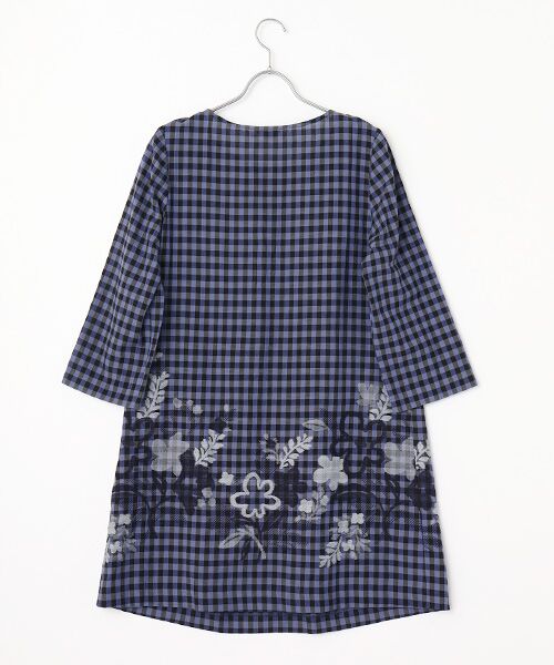 TABASA / タバサ チュニック | ギンガム×フラワーカットジャガードチュニック | 詳細1