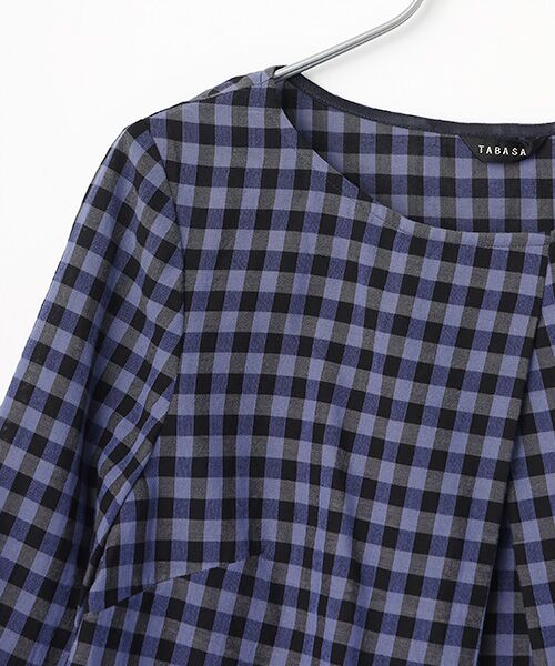 TABASA / タバサ チュニック | ギンガム×フラワーカットジャガードチュニック | 詳細2