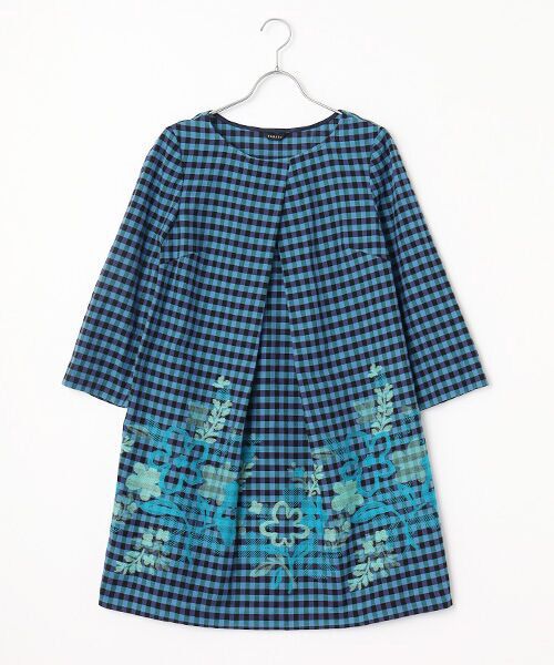 TABASA / タバサ チュニック | ギンガム×フラワーカットジャガードチュニック | 詳細11