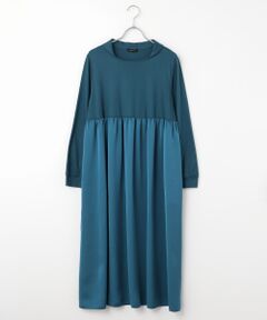 TABASA / タバサ ロング・マキシ丈ワンピース | スムース×サテンワンピース