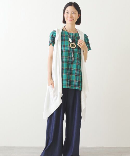 TABASA / タバサ チュニック | タータンチェック 楊柳 チュニック | 詳細5