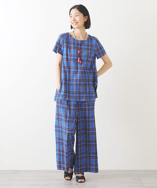 TABASA / タバサ チュニック | タータンチェック 楊柳 チュニック | 詳細13