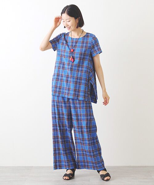 TABASA / タバサ その他パンツ | タータンチェック 楊柳 パンツ | 詳細8