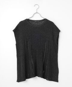 TABASA / タバサ ニット・セーター | ペーパーヤーン 透かし スリーブレスニット