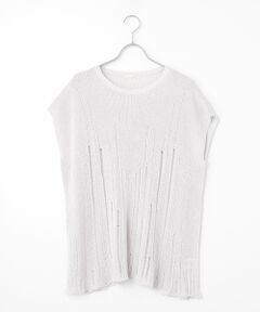 TABASA / タバサ ニット・セーター | ペーパーヤーン 透かし スリーブレスニット