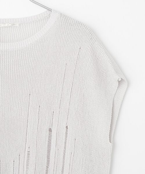 TABASA / タバサ ニット・セーター | ペーパーヤーン 透かし スリーブレスニット | 詳細3