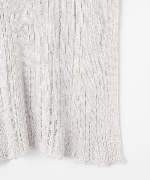 TABASA / タバサ ニット・セーター | ペーパーヤーン 透かし スリーブレスニット | 詳細4