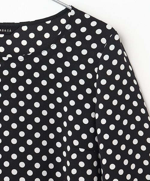 TABASA / タバサ チュニック | 梨地ストレッチ ドットプリント チュニック | 詳細2