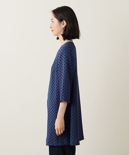 TABASA / タバサ チュニック | 梨地ストレッチ ドットプリント チュニック | 詳細7