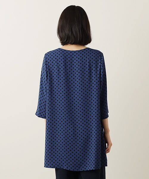TABASA / タバサ チュニック | 梨地ストレッチ ドットプリント チュニック | 詳細8