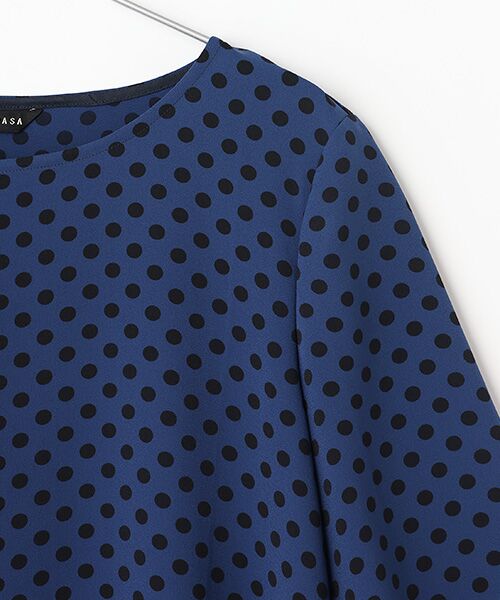 TABASA / タバサ シャツ・ブラウス | 梨地ストレッチ ドットプリント ブラウス | 詳細3