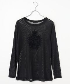 TABASA / タバサ Tシャツ | ポリエステル チュール フロッキープリント Tシャツ