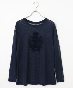 TABASA / タバサ Tシャツ | ポリエステル チュール フロッキープリント Tシャツ