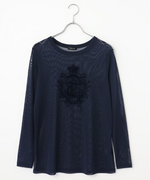 TABASA / タバサ Tシャツ | ポリエステル チュール フロッキープリント Tシャツ（コン）
