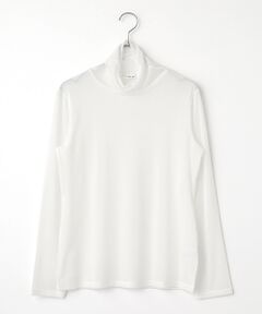 TABASA / タバサ カットソー | フロック調 チュール 起毛 タートルネック カットソー