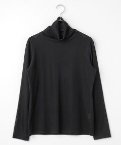 TABASA / タバサ カットソー | フロック調 チュール 起毛 タートルネック カットソー