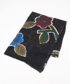 TABASA / タバサ マフラー・ショール・スヌード・ストール | ☆ビッグフラワー プリント ＆ ステッチ刺繍 ストール