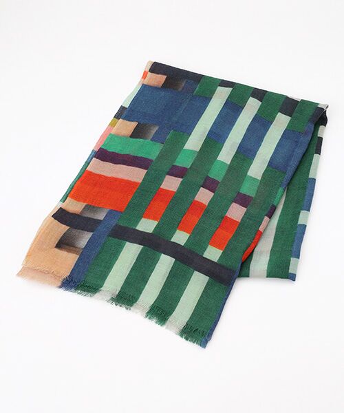 TABASA / タバサ マフラー・ショール・スヌード・ストール | ☆手描き風 多色チェック ストール | 詳細1