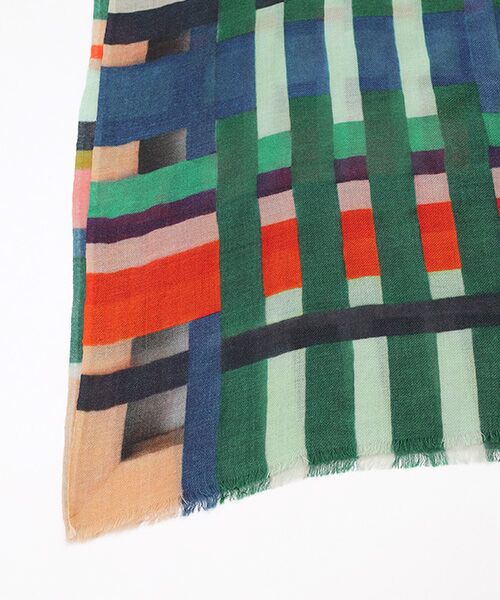 TABASA / タバサ マフラー・ショール・スヌード・ストール | ☆手描き風 多色チェック ストール | 詳細3