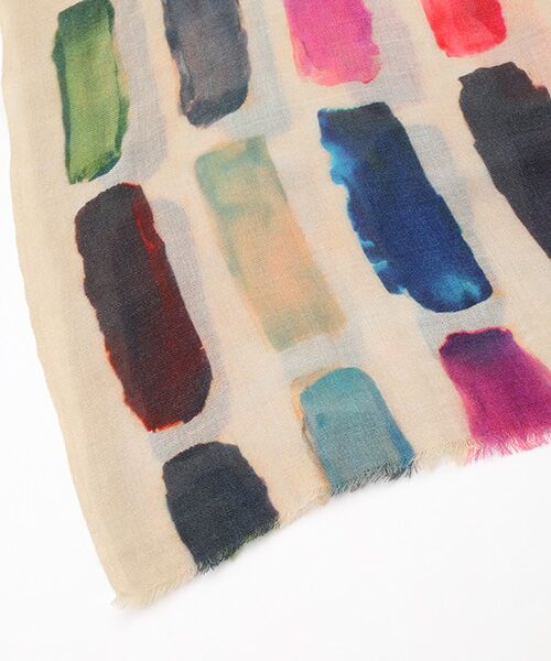 TABASA / タバサ マフラー・ショール・スヌード・ストール | ☆手描き風 ペイント柄 ストール | 詳細2