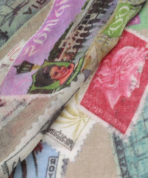 TABASA / タバサ マフラー・ショール・スヌード・ストール | ☆切手プリント ストール | 詳細1