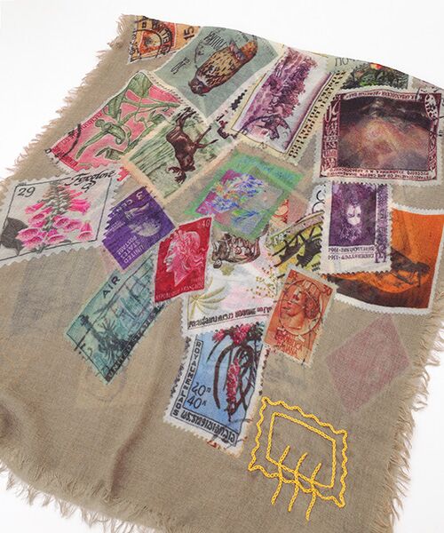 TABASA / タバサ マフラー・ショール・スヌード・ストール | ☆切手プリント ストール | 詳細3