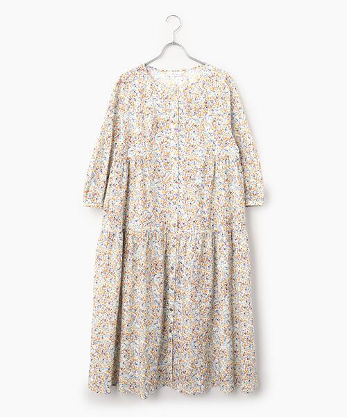 TABASA / タバサ ロング・マキシ丈ワンピース | コットンローン プチフラワー プリント ワンピース（ブルー系）