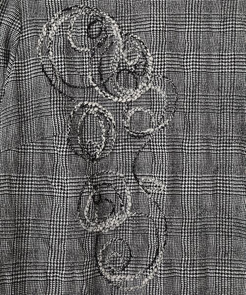 TABASA / タバサ ロング・マキシ丈ワンピース | モノトーンチェック×スパイラル刺繍ワンピース | 詳細5