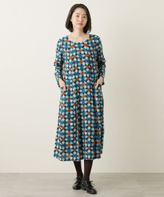 TABASA / タバサ ロング・マキシ丈ワンピース | 幾何ダイヤ プリント ワンピース