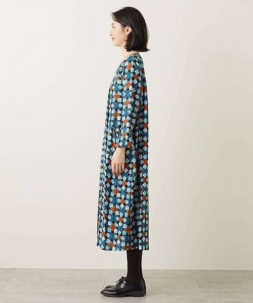 TABASA / タバサ ロング・マキシ丈ワンピース | 幾何ダイヤ プリント ワンピース | 詳細6