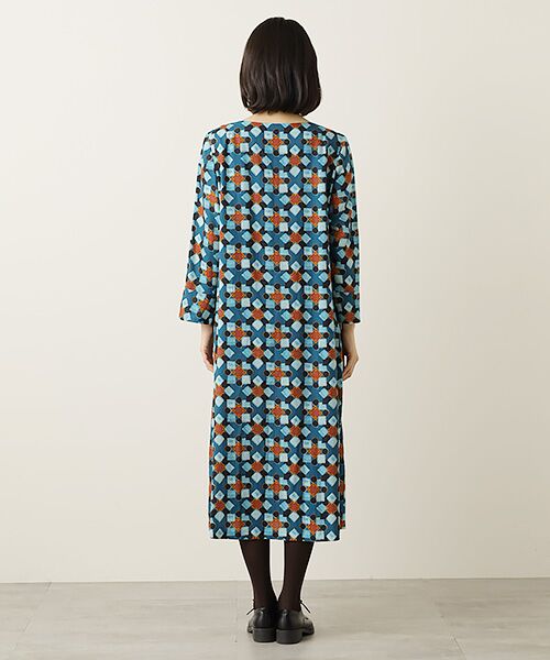 TABASA / タバサ ロング・マキシ丈ワンピース | 幾何ダイヤ プリント ワンピース | 詳細7