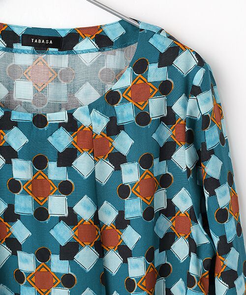 TABASA / タバサ ロング・マキシ丈ワンピース | 幾何ダイヤ プリント ワンピース | 詳細2