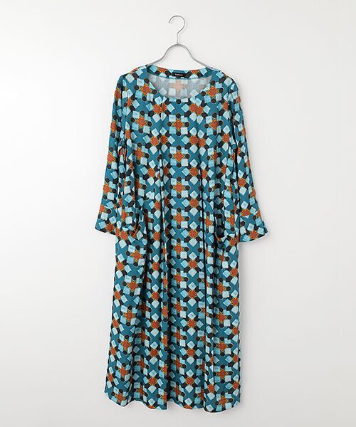 TABASA / タバサ ロング・マキシ丈ワンピース | 幾何ダイヤ プリント ワンピース | 詳細10