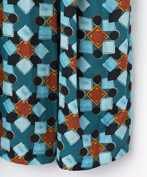 TABASA / タバサ ロング・マキシ丈ワンピース | 幾何ダイヤ プリント ワンピース | 詳細4