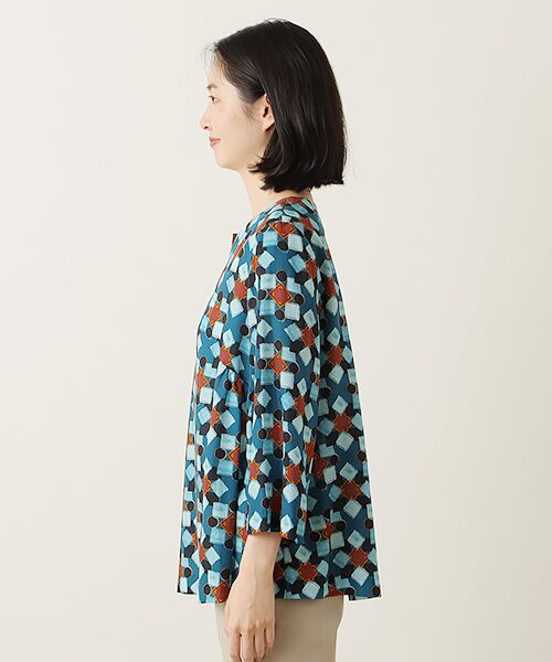 TABASA / タバサ シャツ・ブラウス | 幾何ダイヤ プリント ブラウス | 詳細5