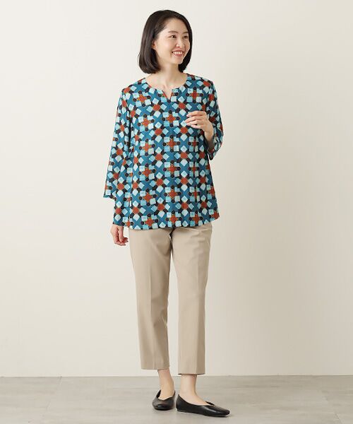 TABASA / タバサ シャツ・ブラウス | 幾何ダイヤ プリント ブラウス | 詳細7