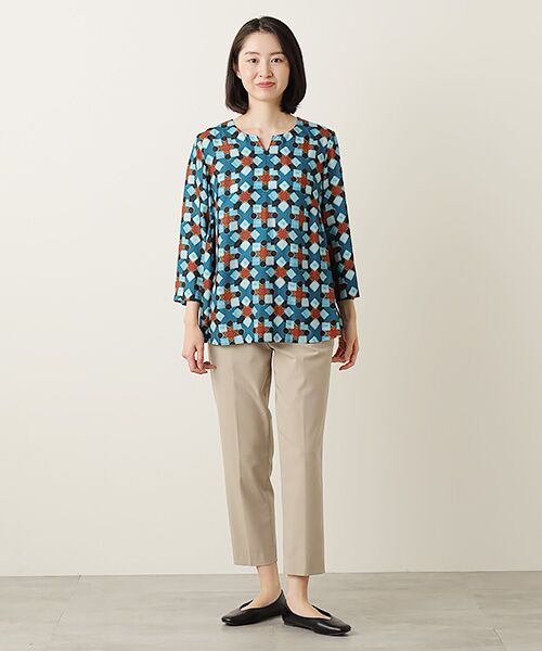 TABASA / タバサ シャツ・ブラウス | 幾何ダイヤ プリント ブラウス | 詳細8