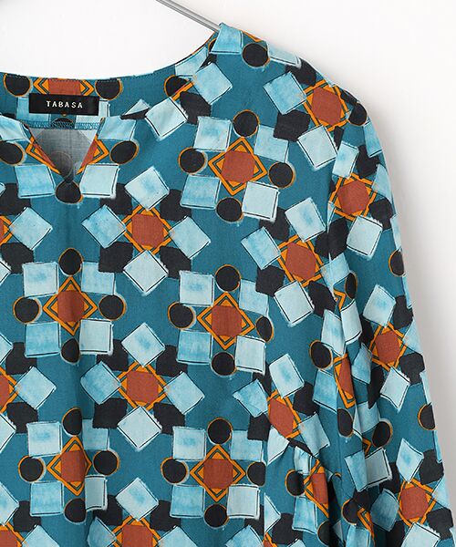 TABASA / タバサ シャツ・ブラウス | 幾何ダイヤ プリント ブラウス | 詳細2