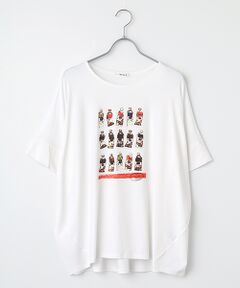 TABASA / タバサ Tシャツ | レーヨンベア天竺 × ペイントプリント Tシャツ