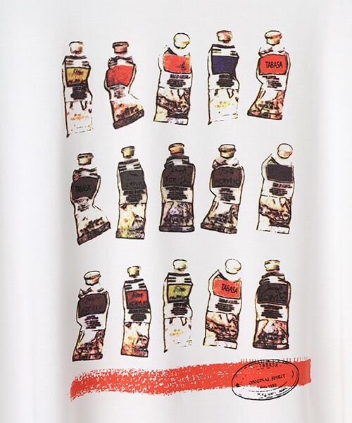 TABASA / タバサ Tシャツ | レーヨンベア天竺 × ペイントプリント Tシャツ | 詳細1