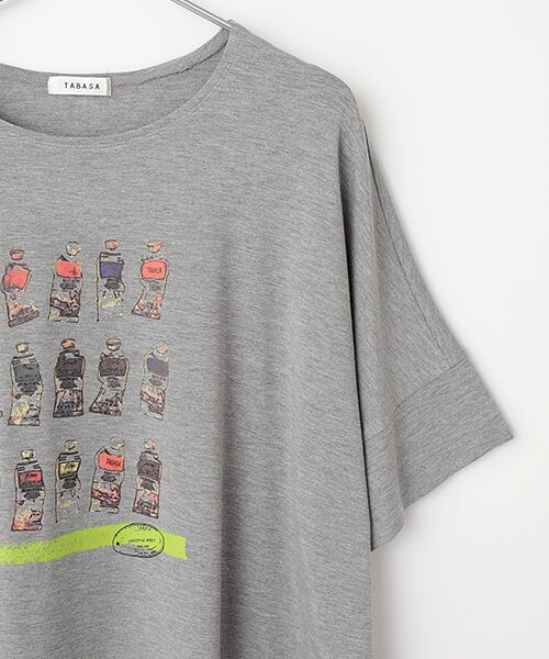 TABASA / タバサ Tシャツ | レーヨンベア天竺 × ペイントプリント Tシャツ | 詳細3