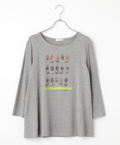 TABASA / タバサ Tシャツ | レーヨンベア天竺 × ペイントプリント ロング Tシャツ