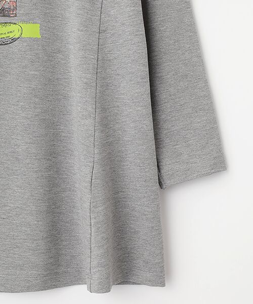 TABASA / タバサ Tシャツ | レーヨンベア天竺 × ペイントプリント ロング Tシャツ | 詳細4