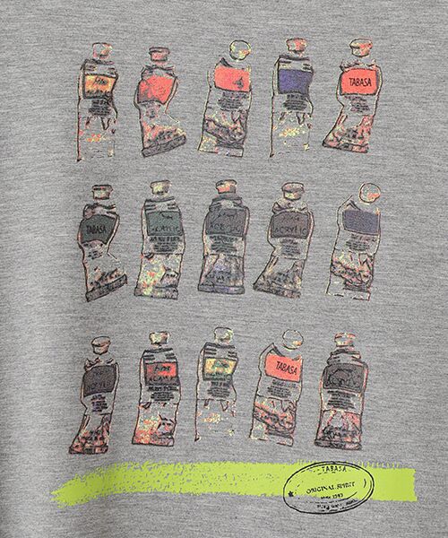 TABASA / タバサ Tシャツ | レーヨンベア天竺 × ペイントプリント ロング Tシャツ | 詳細5
